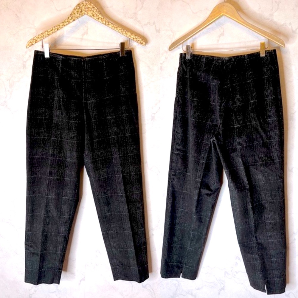 Piazza Sempione Audrey corduroy ankle pants in black plaid